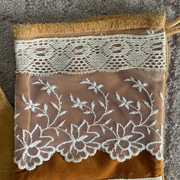 2 Vintage Boho Suede, Velvet & Lace Christmas Stockings - Picture 9 of 13